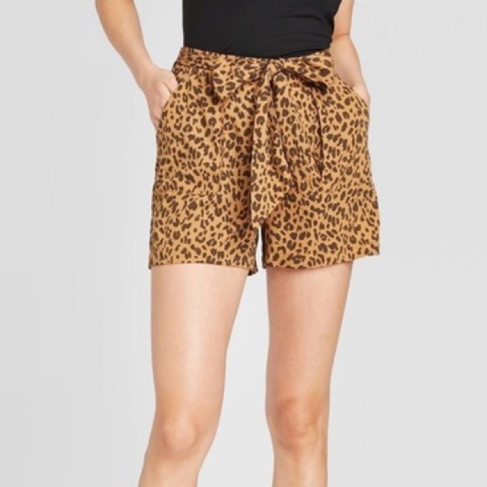Leopard High Rise Bermuda Shorts